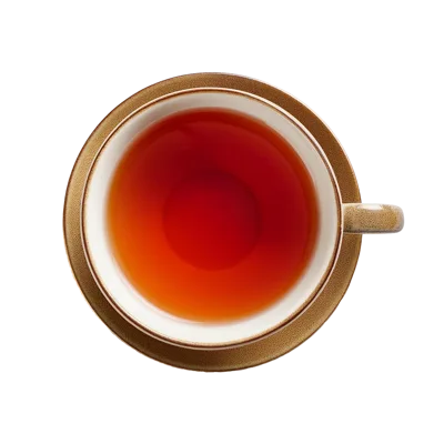 Top View Of A Ceramic Tea Cup On Saucer