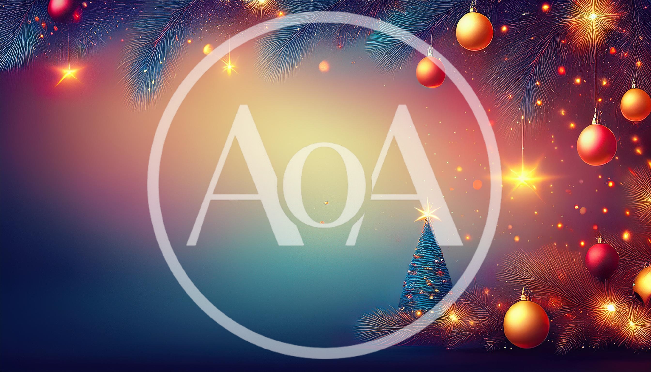Christmas Tree Background With Ornaments And Glowing Lights