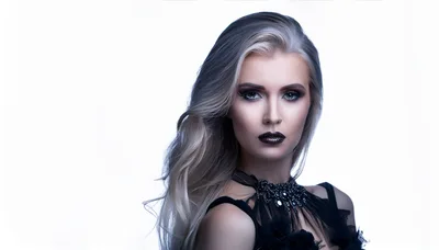 Portrait Of A Glamorous Woman With Silver Hair