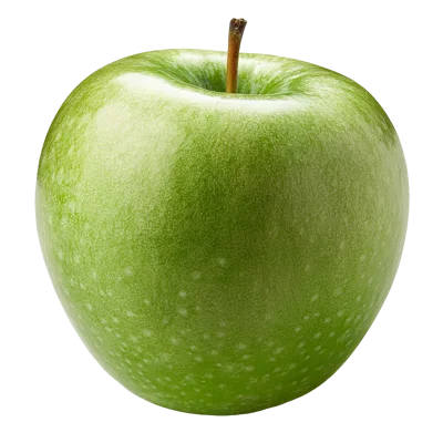 Single Fresh Green Apple Isolated On White Background