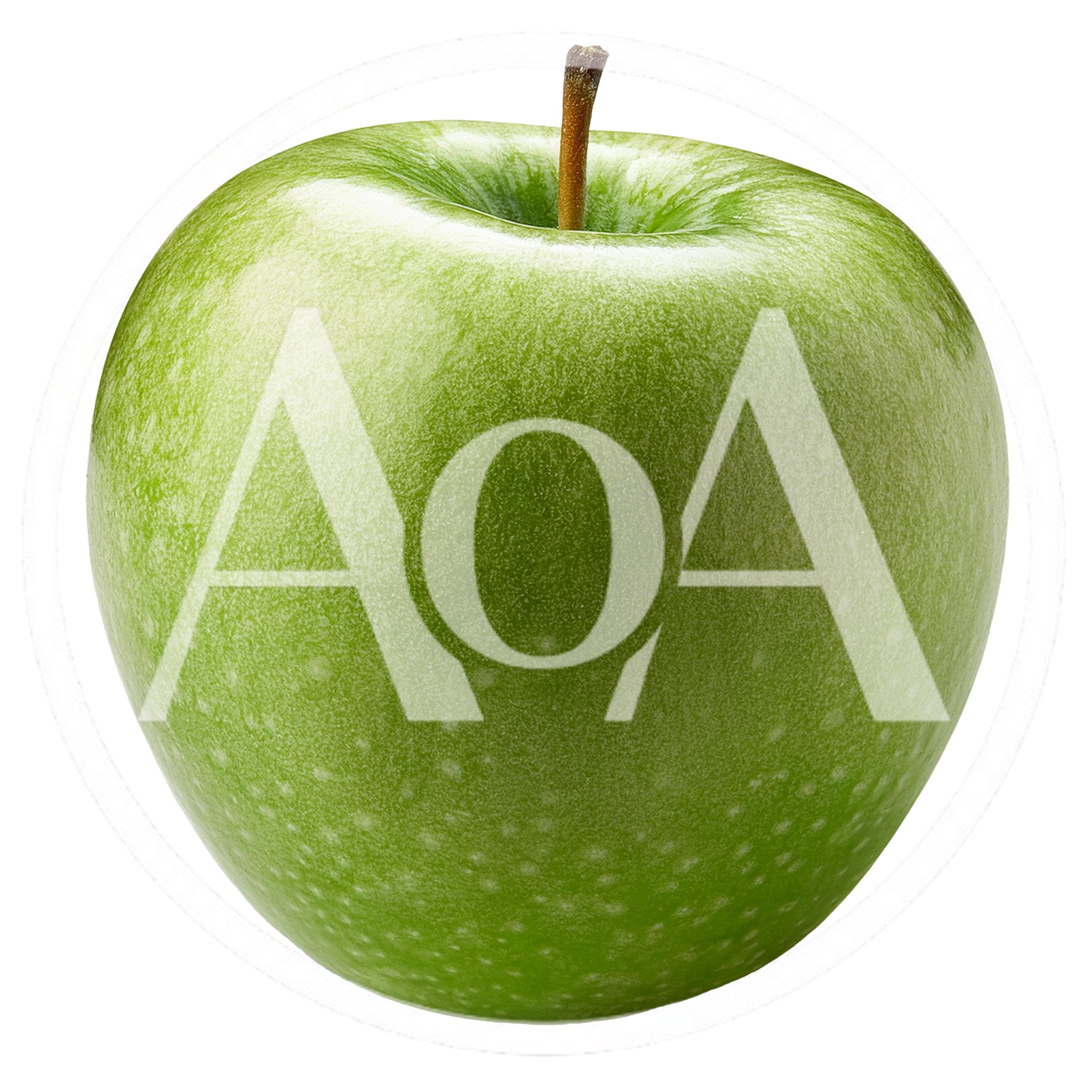 Single Fresh Green Apple Isolated On White Background