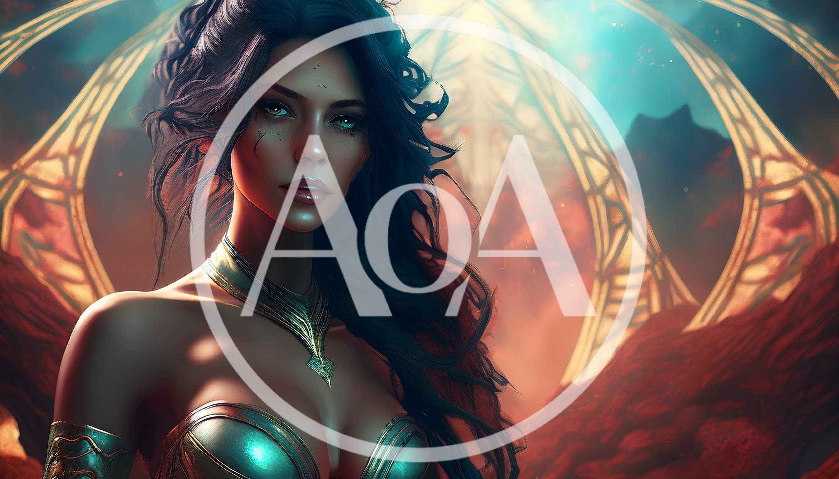 Fantasy Goddess Portrait With Intricate Golden Armor