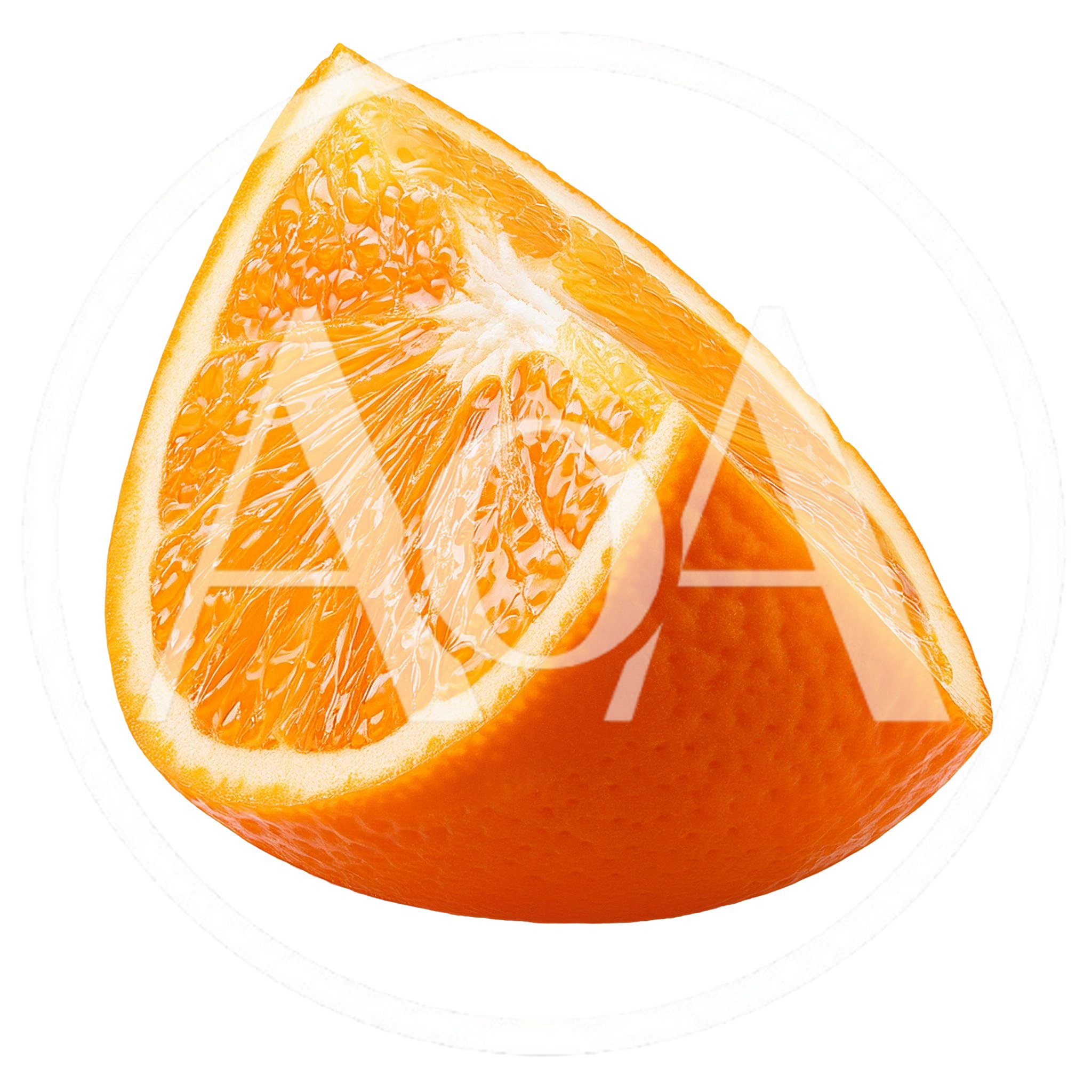 Fresh Juicy Orange Slice Isolated On White Background