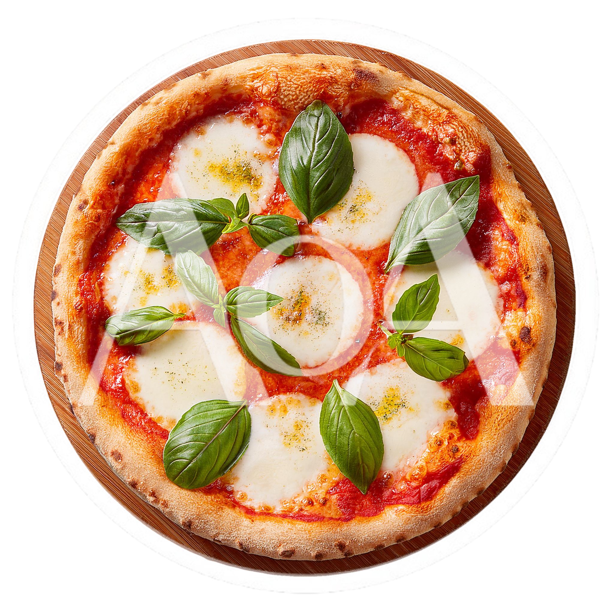 Fresh Margherita Pizza On A Wooden Board