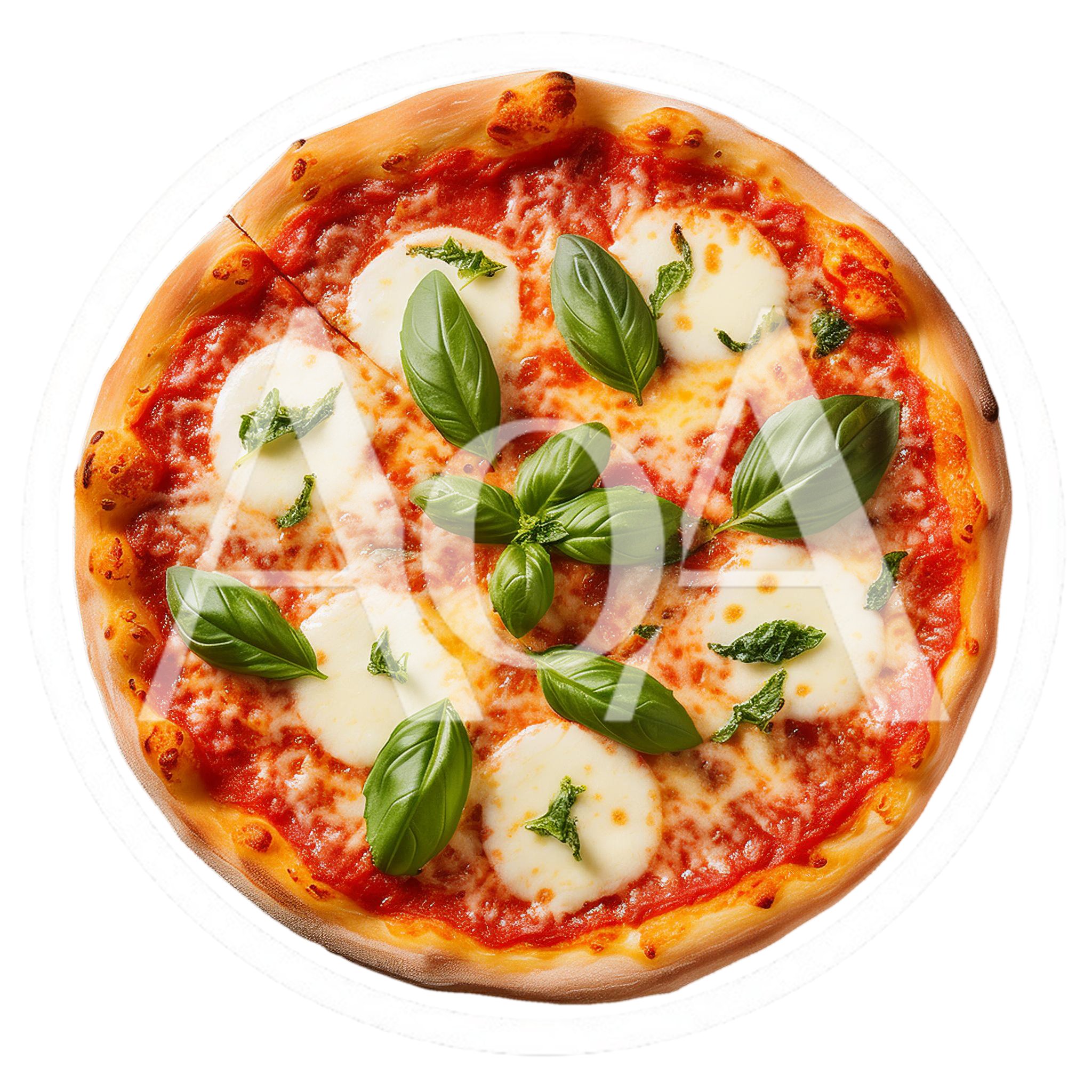 Fresh Margherita Pizza With Basil Leaves