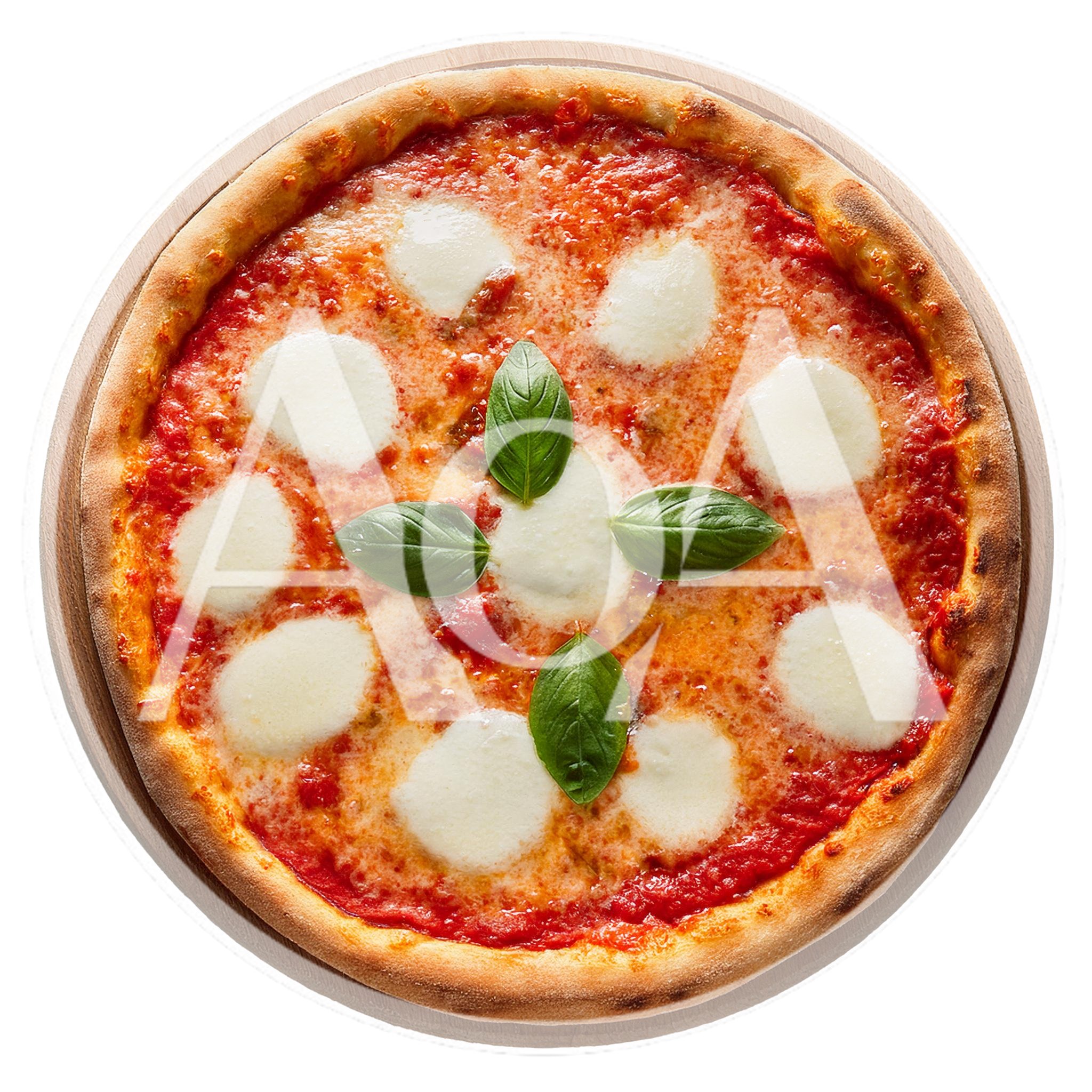 Fresh Margherita Pizza On A Wooden Serving Board