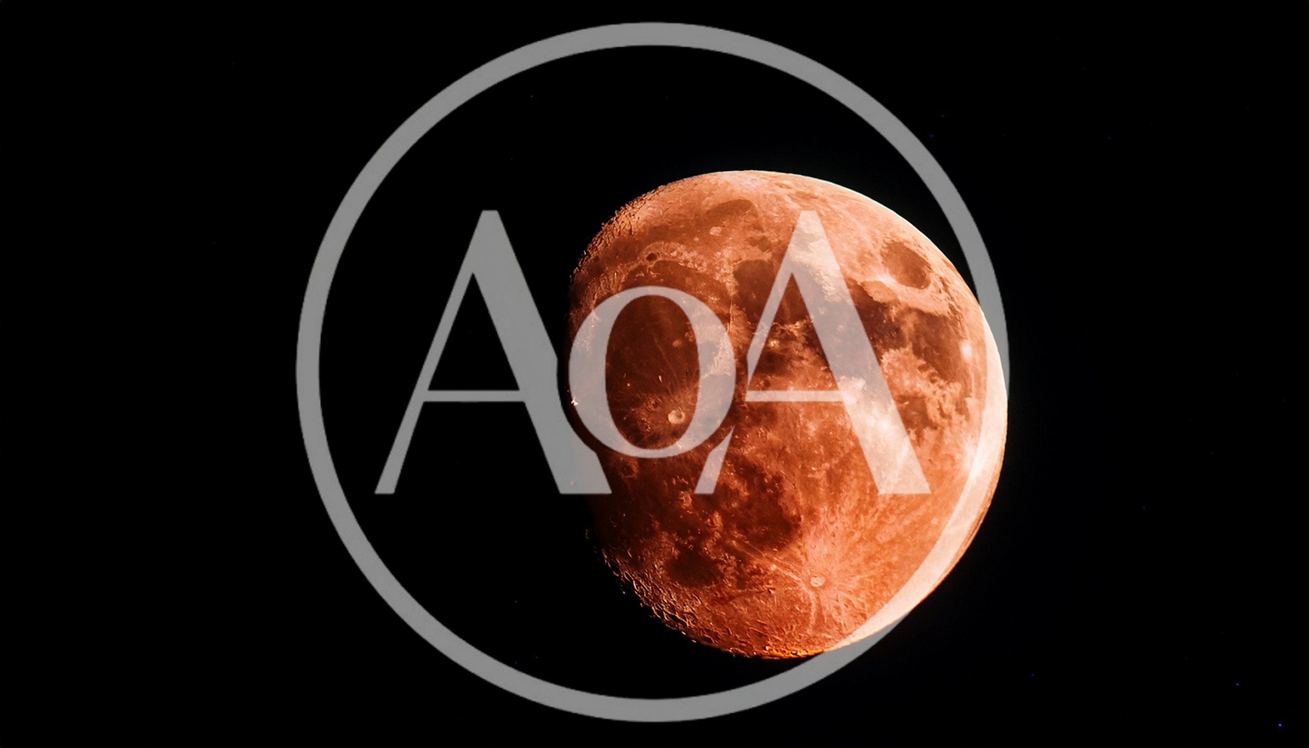 Full Red Moon Against Dark Night Sky