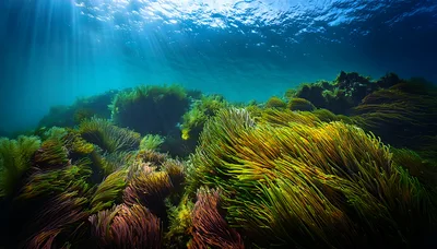 Vibrant Sea Anemones Swaying In Underwater Current