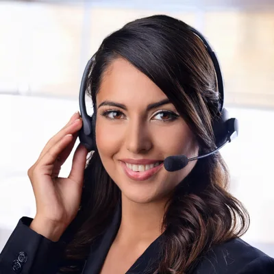 Professional Customer Service Representative Wearing Headset