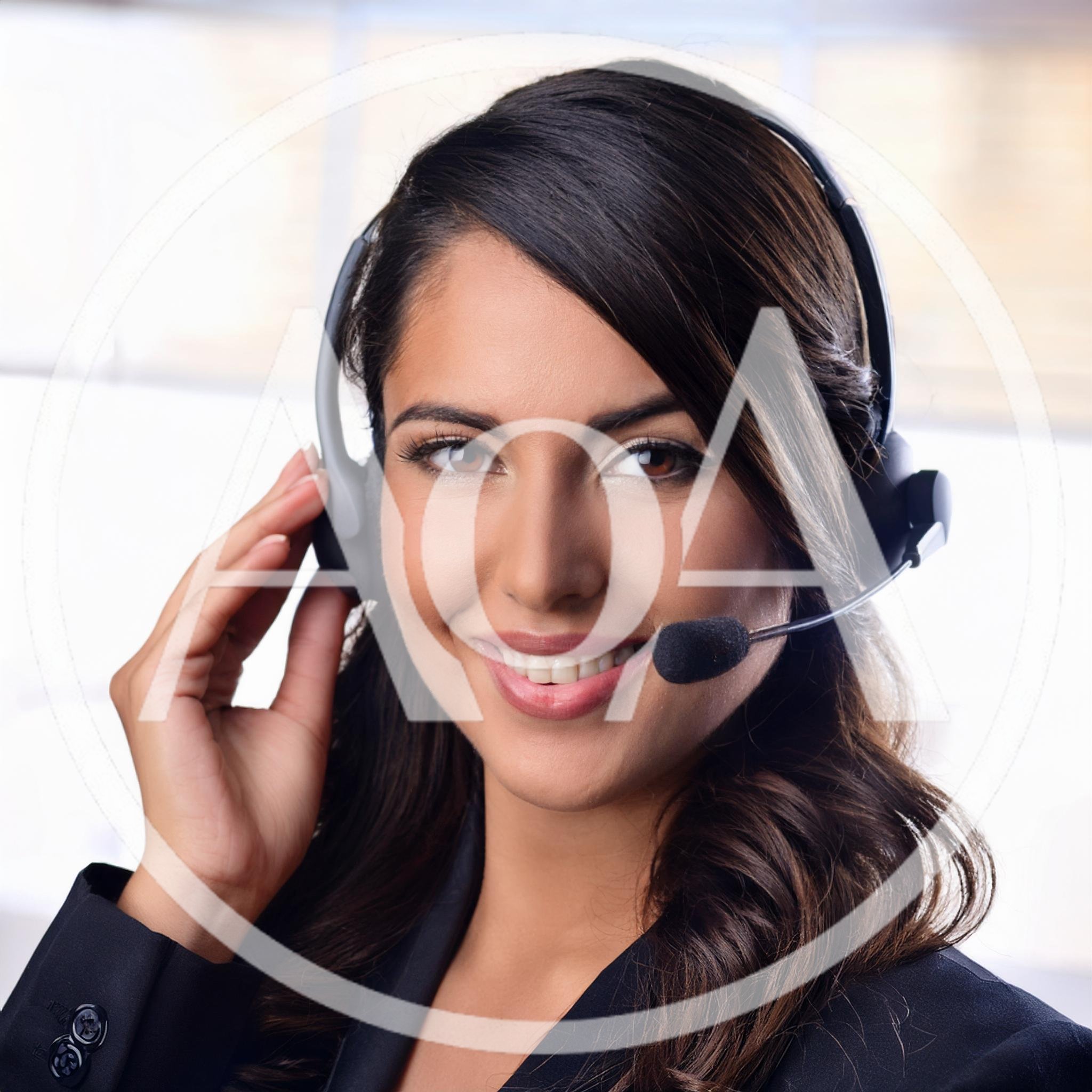 Professional Customer Service Representative Wearing Headset