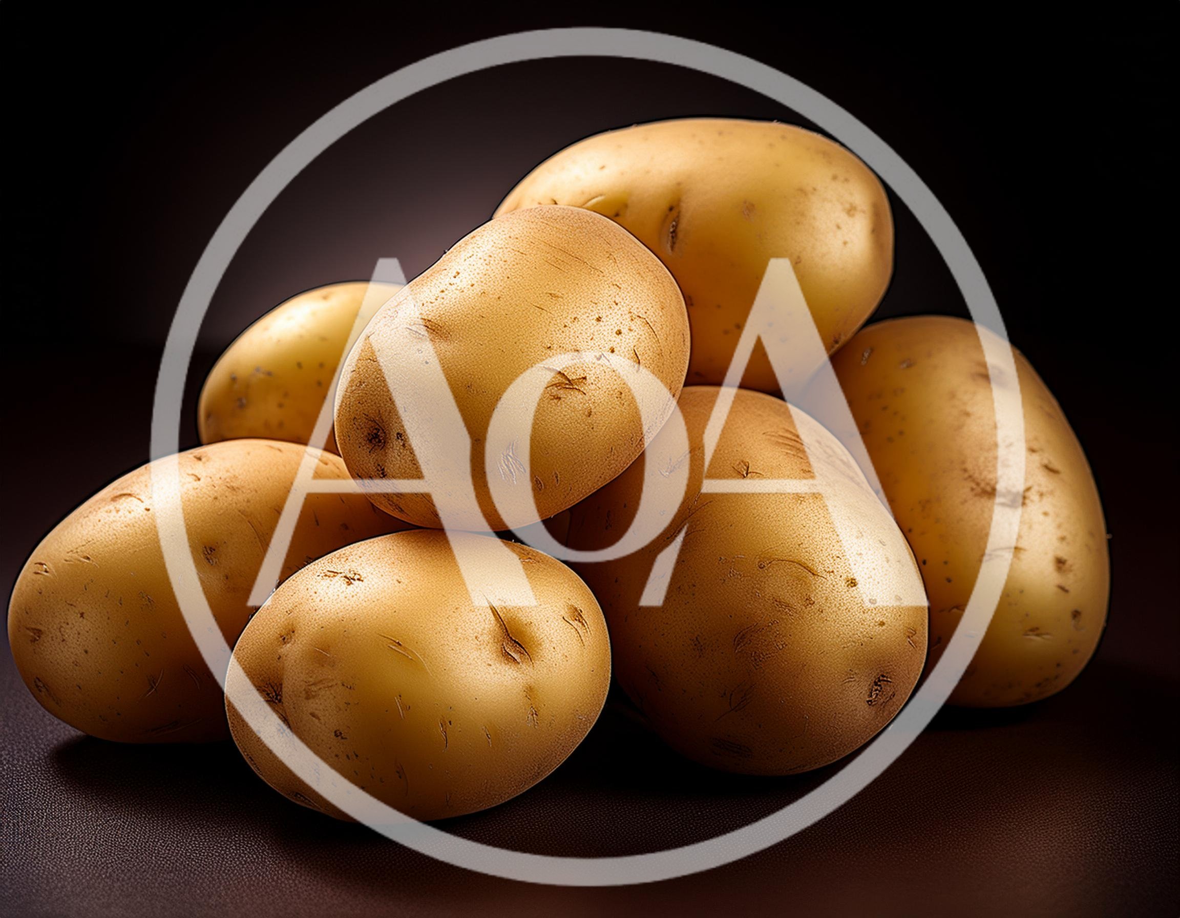 Pile Of Fresh Raw Gold Potatoes