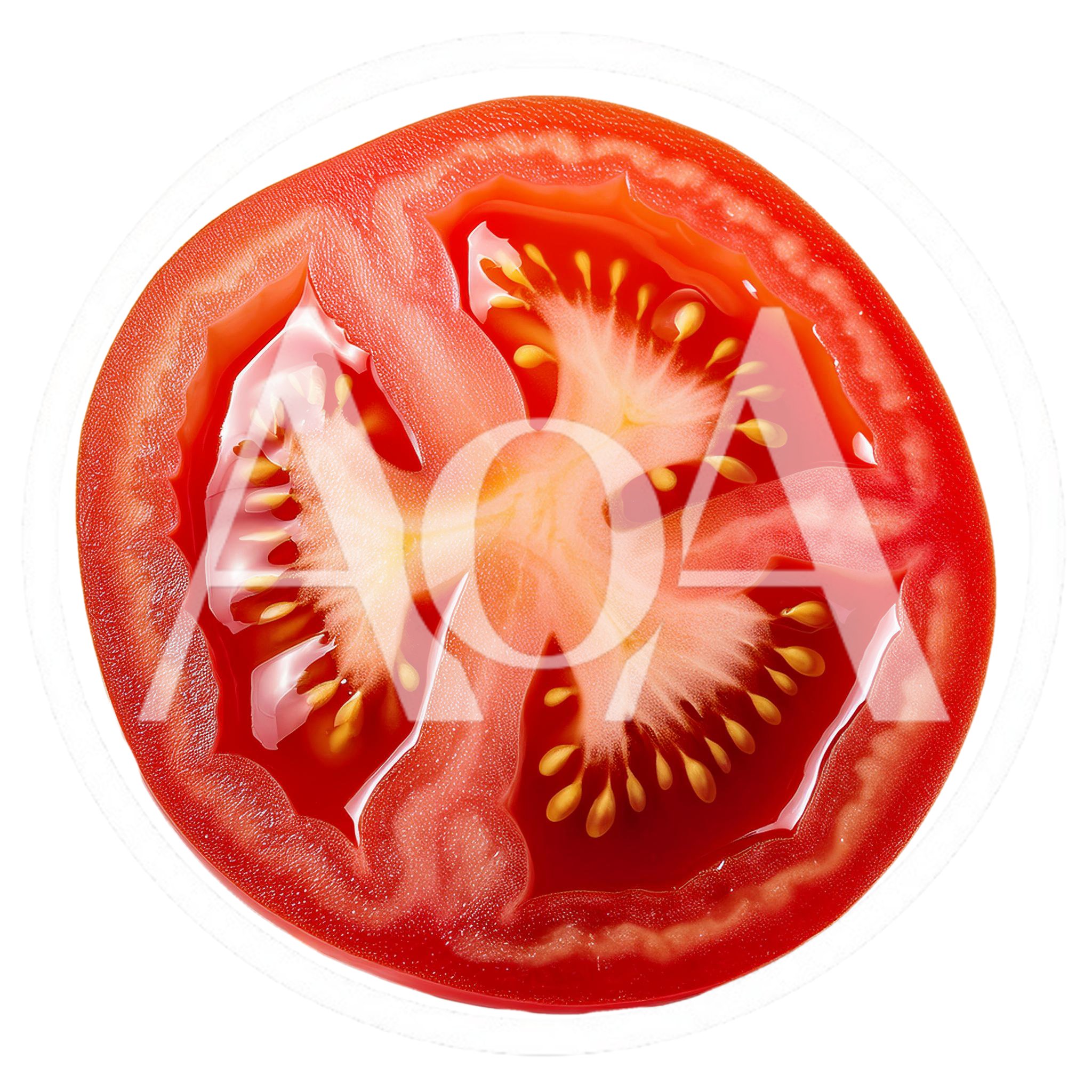 Fresh Red Tomato Slice Isolated On White Background