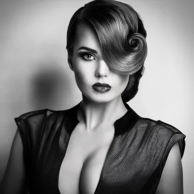 Portrait Of A Woman With Vintage Hairstyle