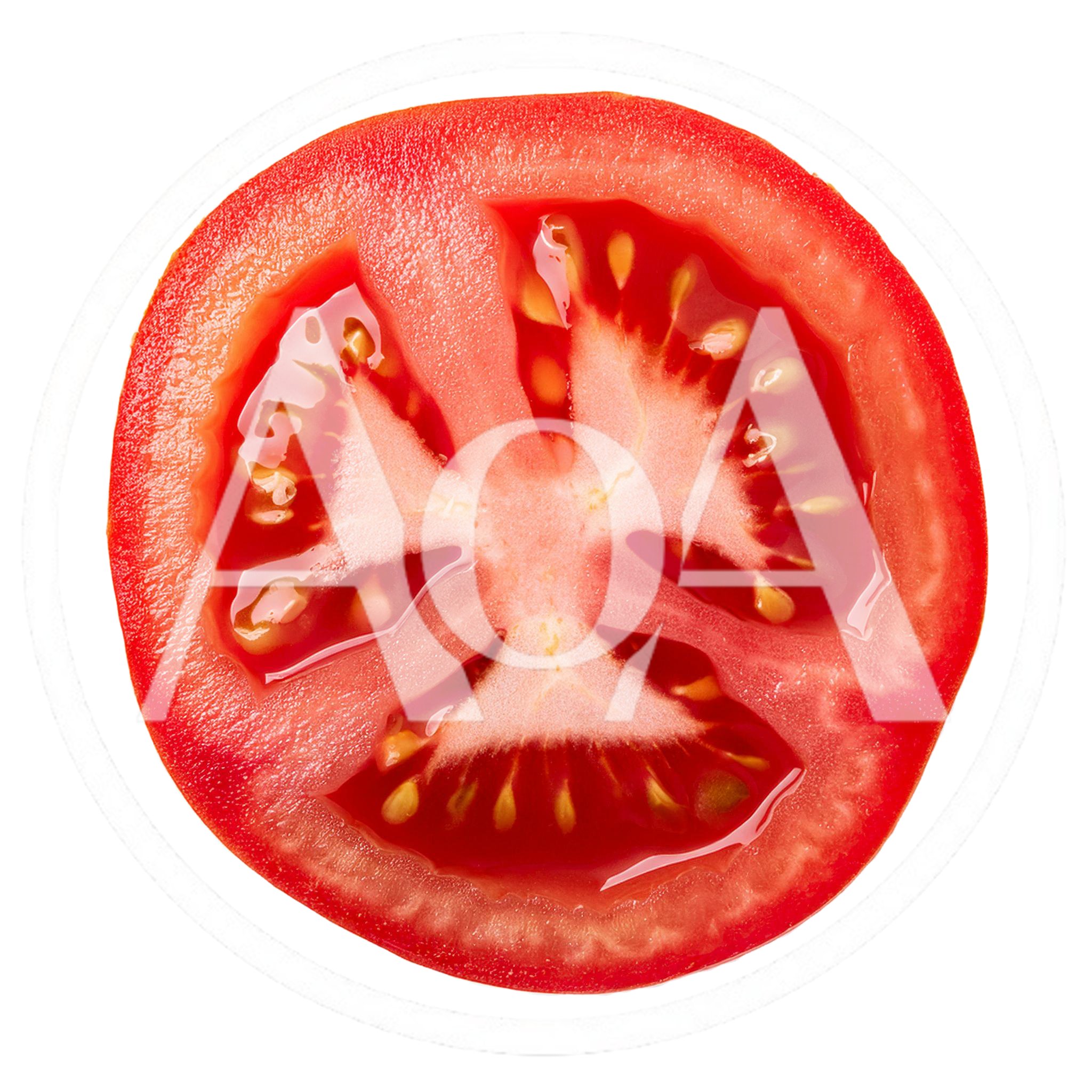 Fresh Red Tomato Slice Isolated On White Background