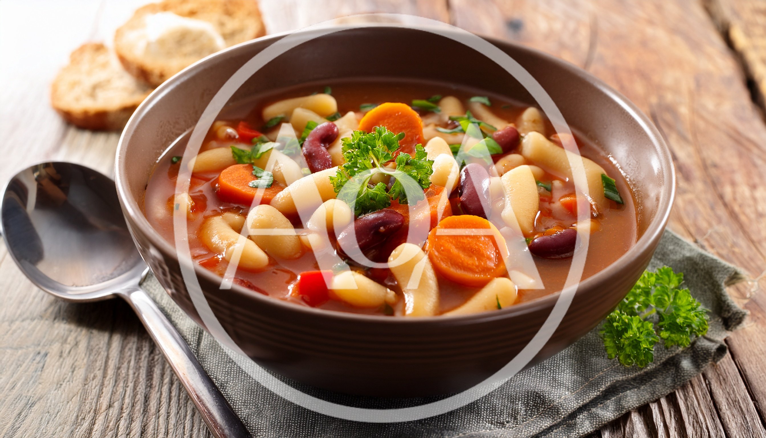 Bowl Of Hearty Vegetable And Bean Soup