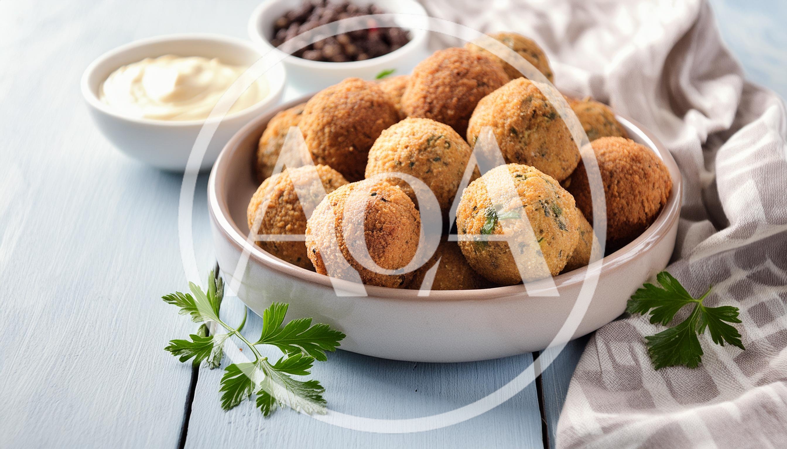 Bowl Of Crispy Fried Falafel Balls