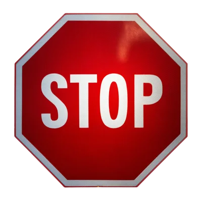 Standard Red Octagonal Stop Sign Isolated On White