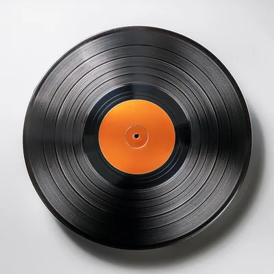 Top Down View Of A Classic Vinyl Record