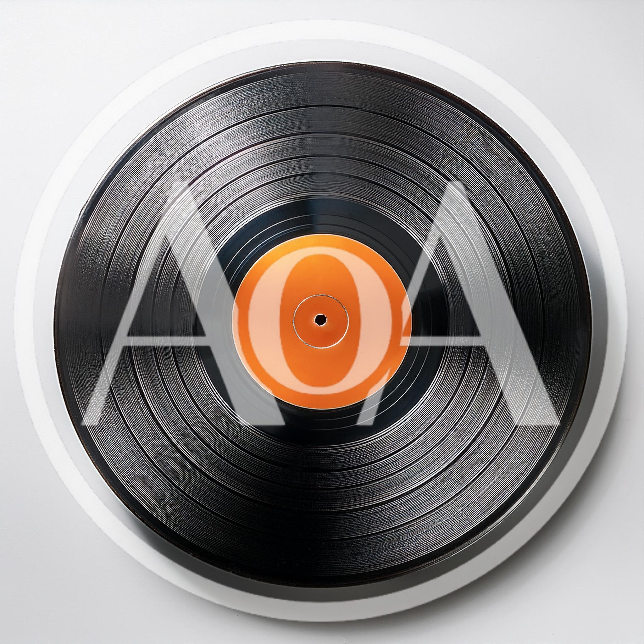Top Down View Of A Classic Vinyl Record