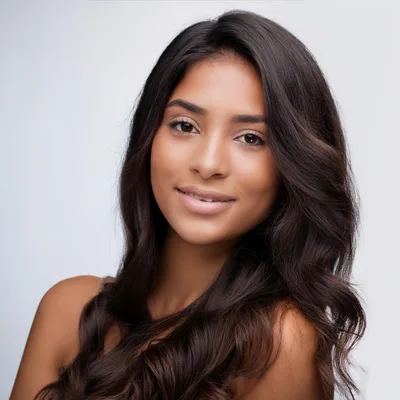 Portrait Of A Beautiful Young Woman With Long Hair