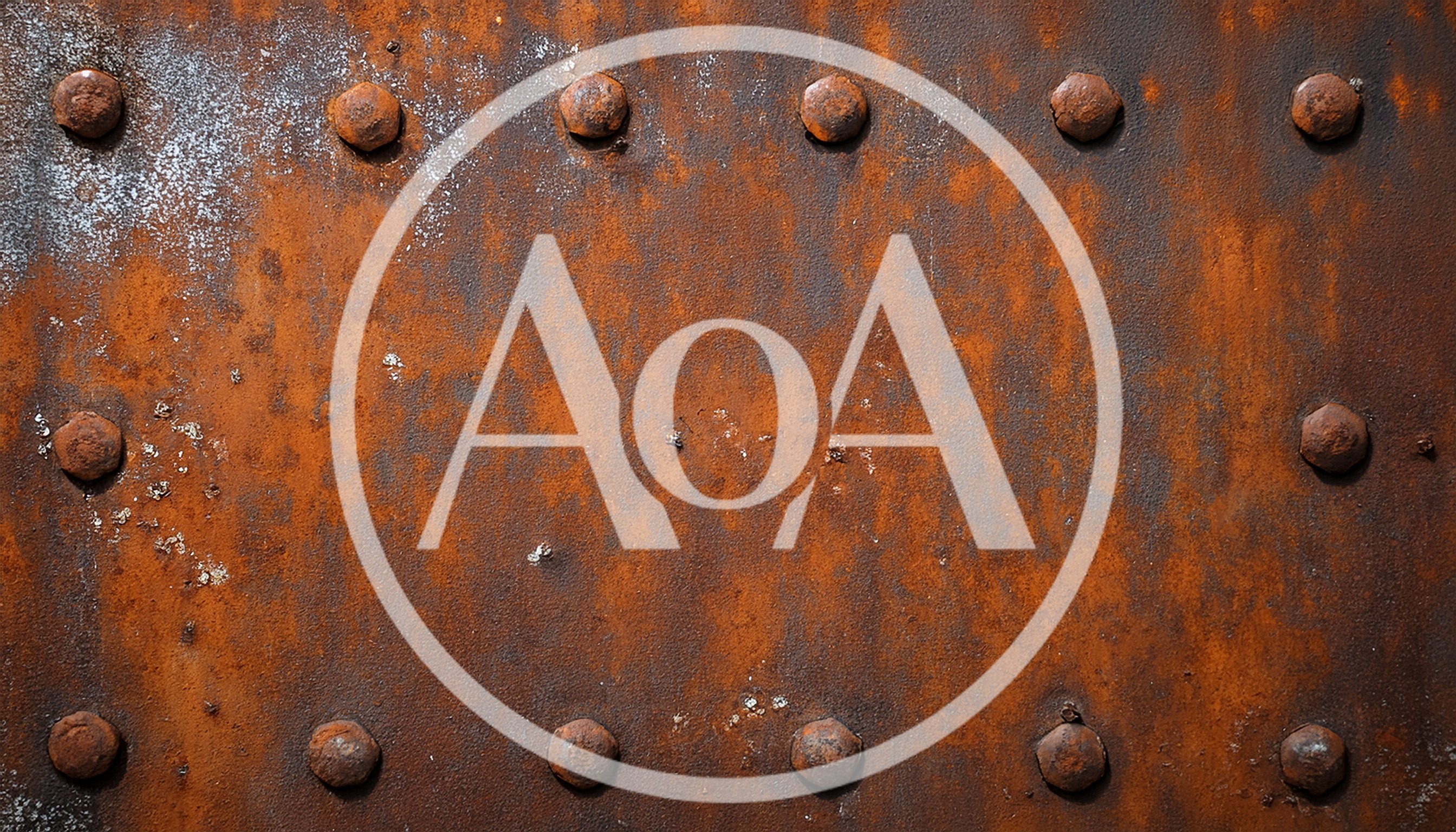 Rusty Metal Plate With Rivets Background