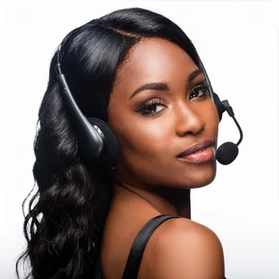 Professional Customer Service Representative Wearing Headset