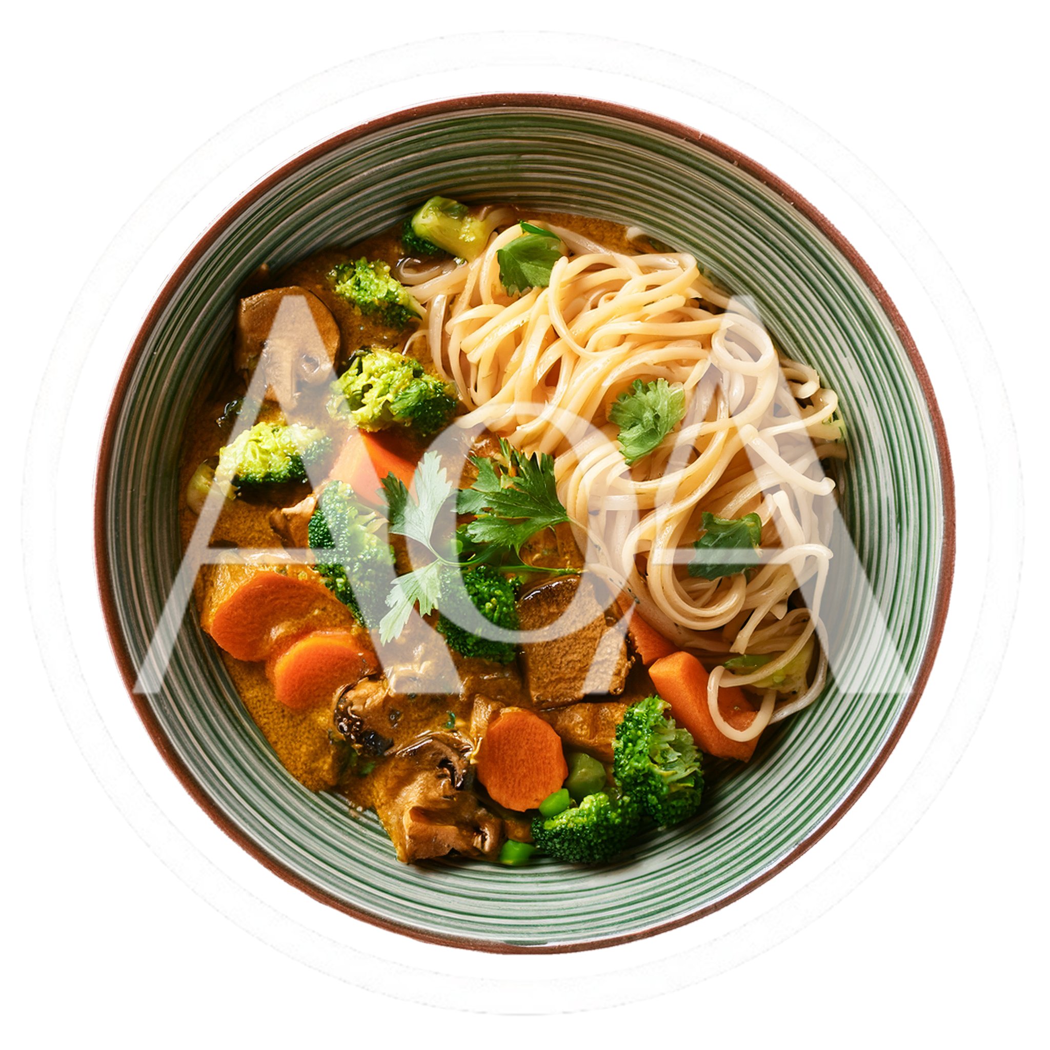 Bowl Of Thai Curry With Noodles And Vegetables