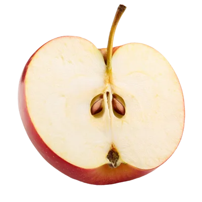 Fresh Red Apple Half Isolated On White Background
