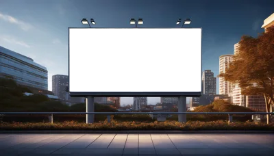 Blank Billboard Mockup in Urban Cityscape