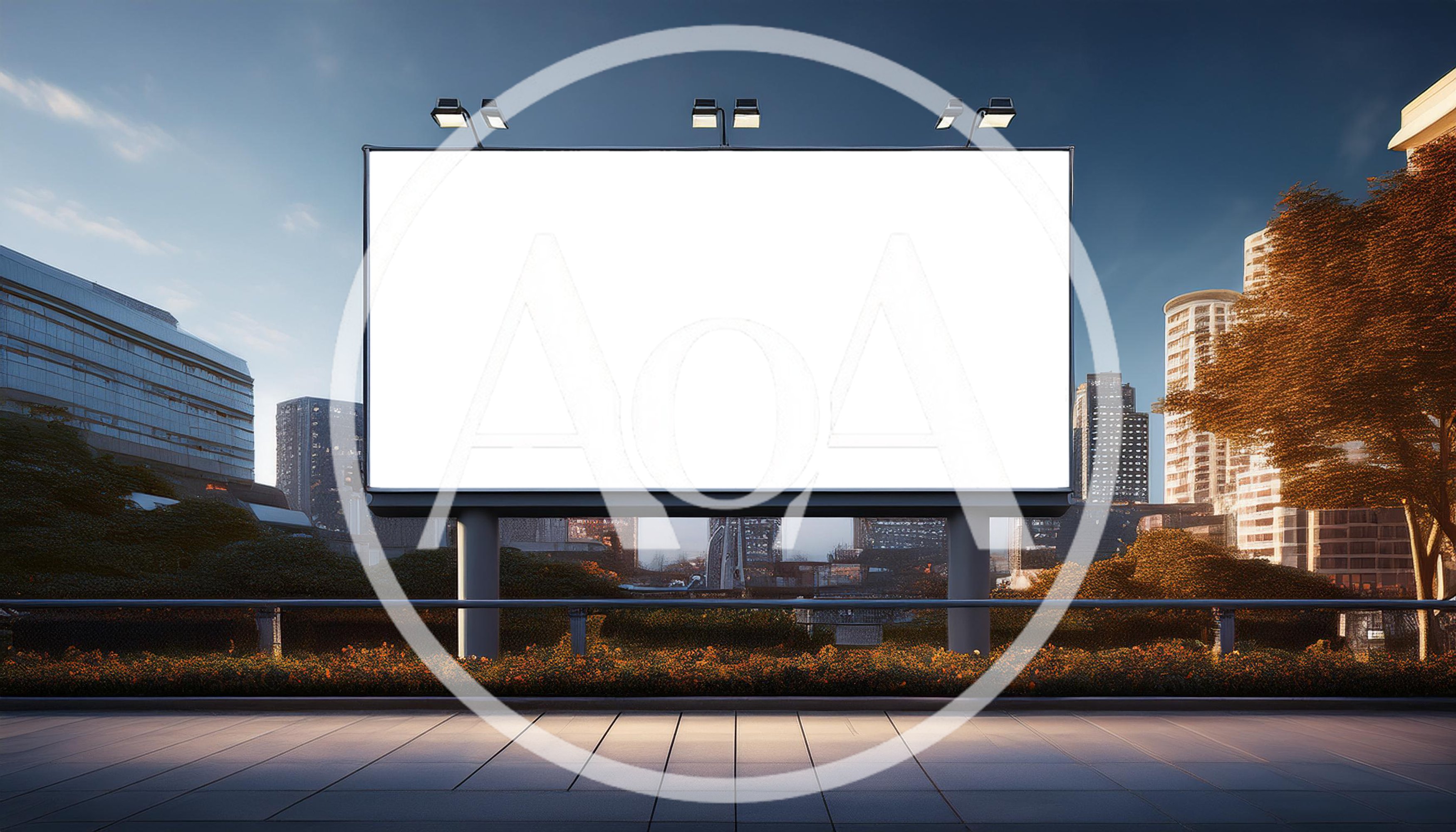 Blank Billboard Mockup in Urban Cityscape