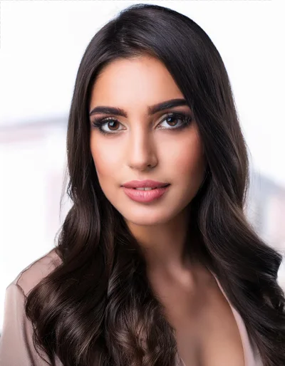 Portrait Of A Beautiful Young Woman With Long Hair