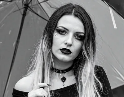 Portrait Of A Young Woman With Gothic Makeup