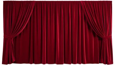 Red Velvet Stage Curtains Pulled Back