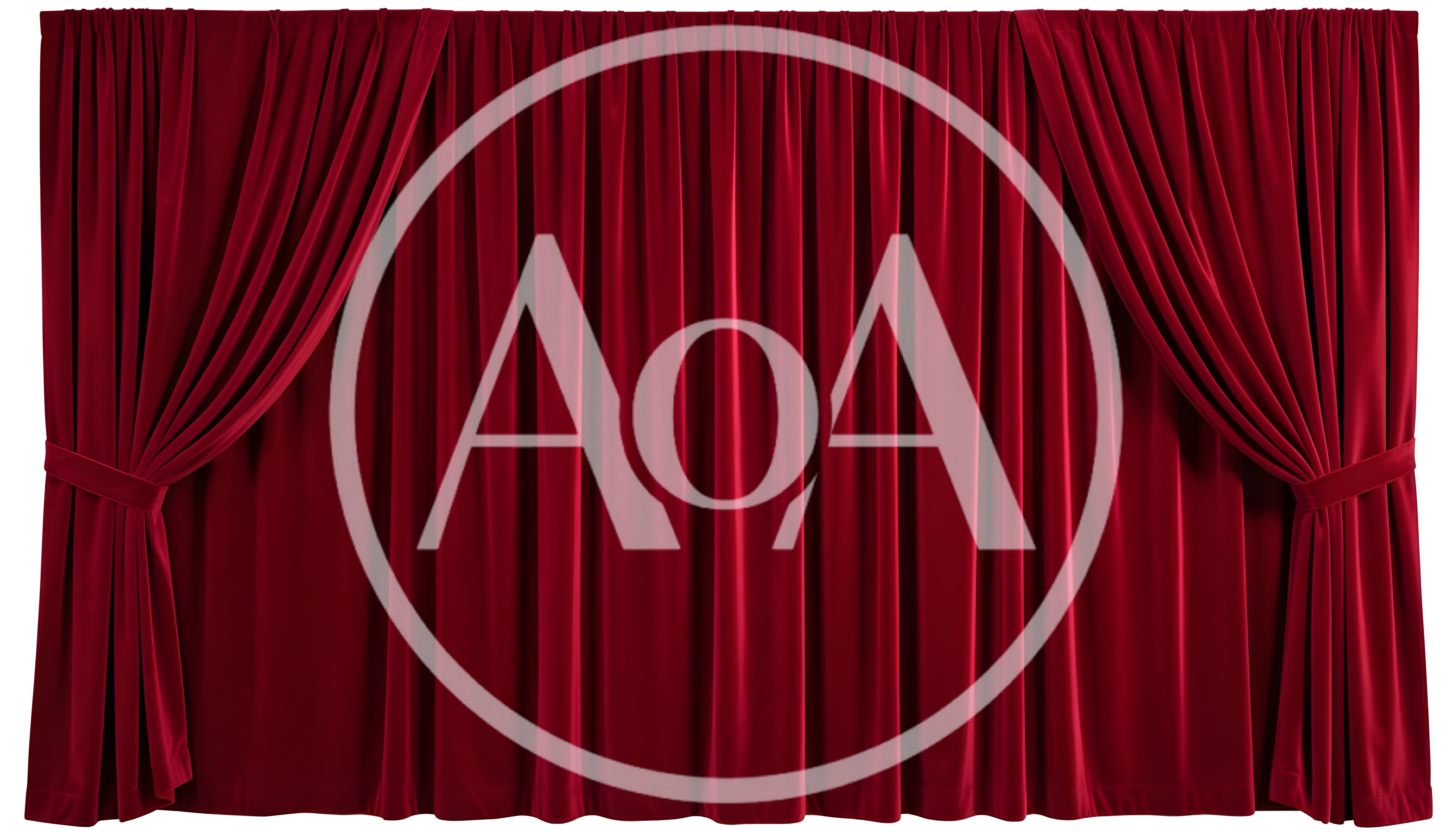 Red Velvet Stage Curtains Pulled Back