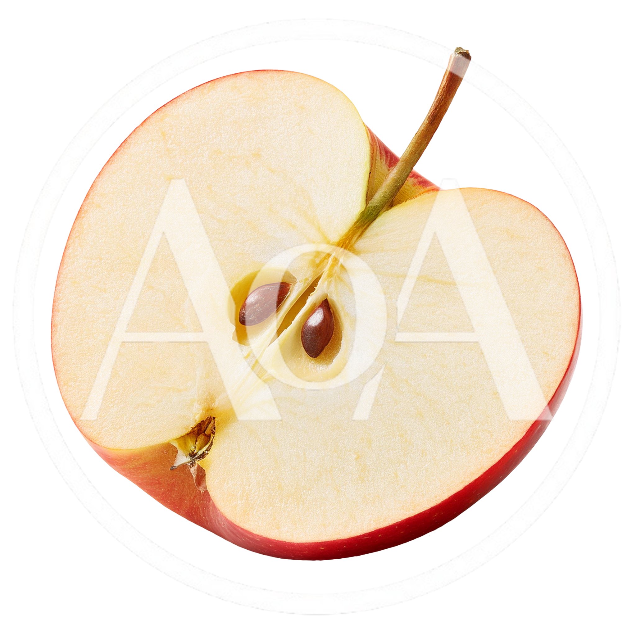Half Of A Fresh Red Apple