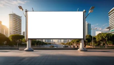 Blank Billboard Mockup In A Modern City Plaza