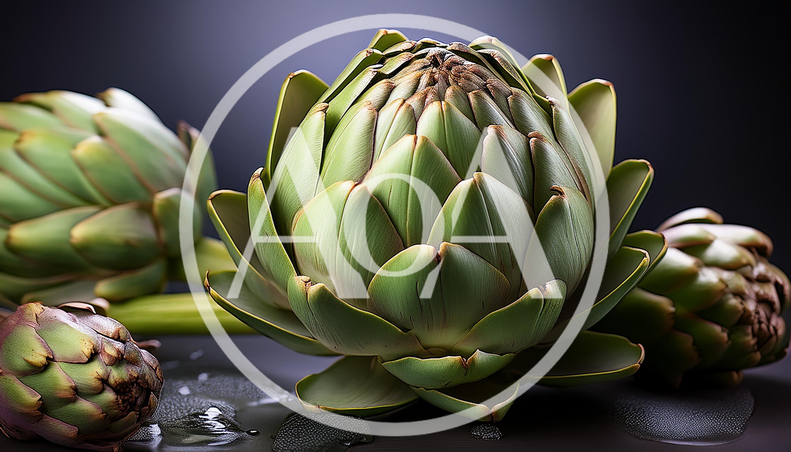 Fresh Green Artichokes on a Dark Surface