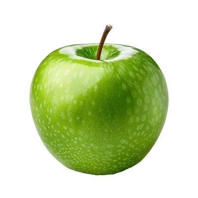 Single Fresh Green Apple Isolated On White Background