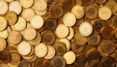 Pile Of Shiny Gold Coins Background