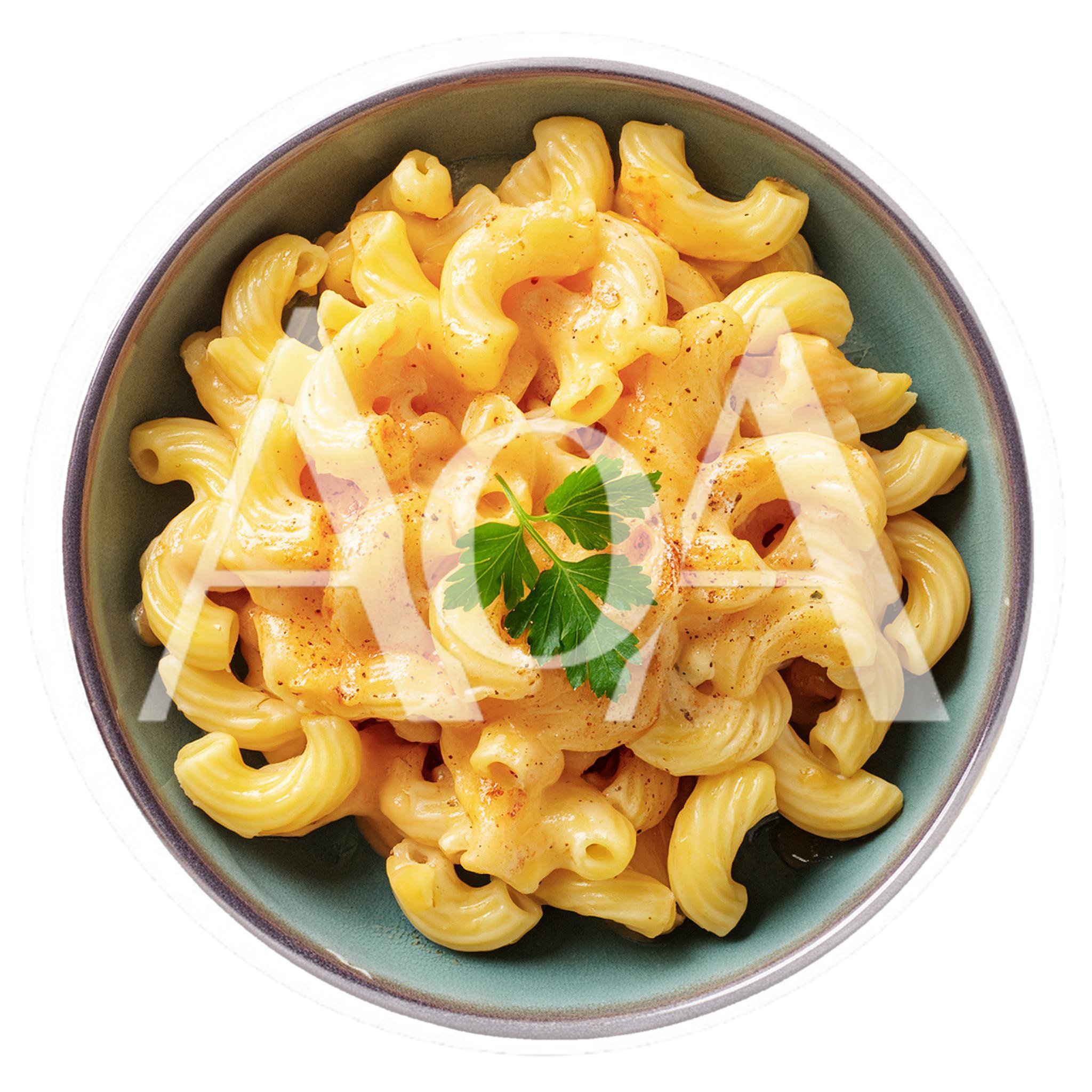 Bowl Of Creamy Macaroni And Cheese With Parsley