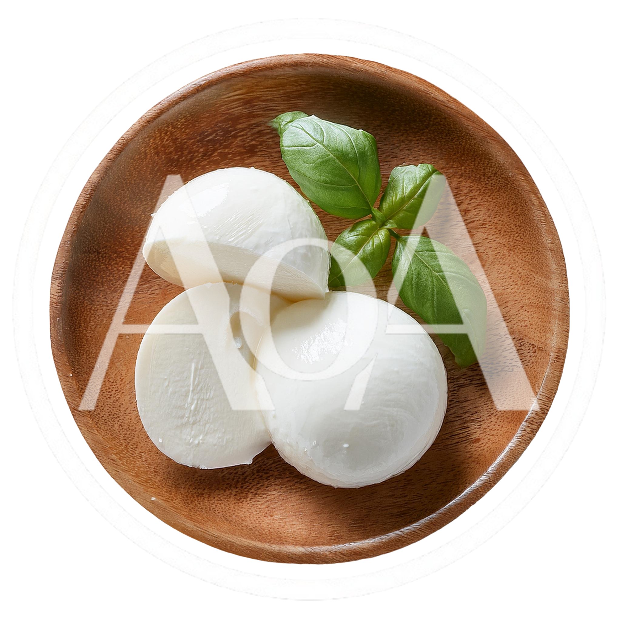Fresh Mozzarella Cheese Balls With Basil Leaves