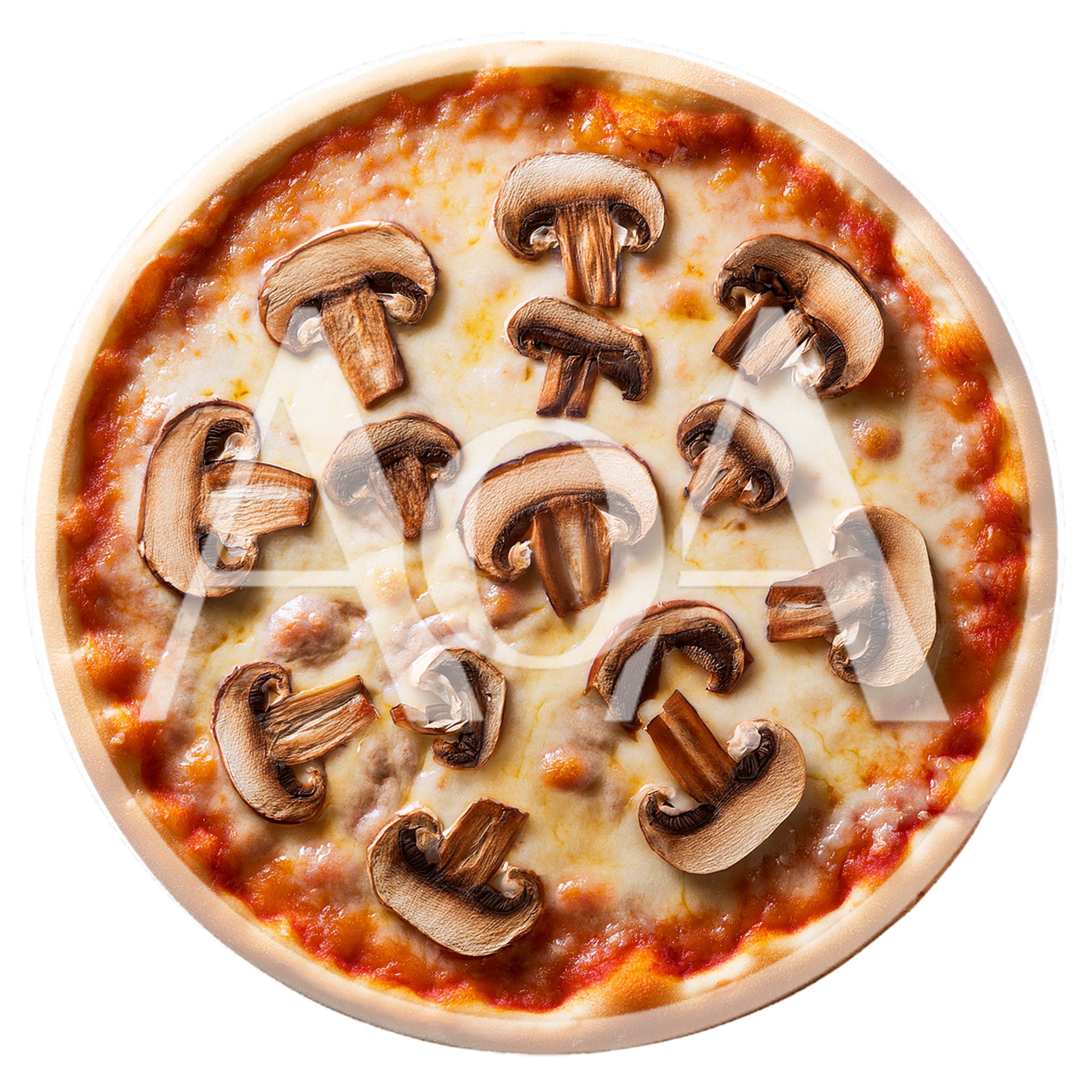Top Down View Of A Mushroom Pizza