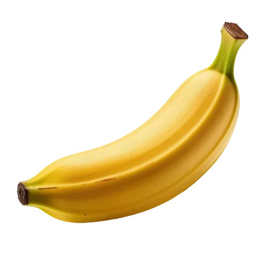 Single Ripe Yellow Banana Isolated On White Background
