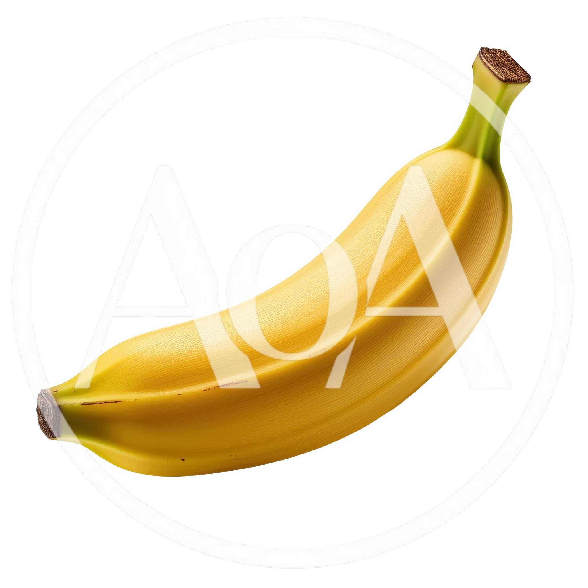 Single Ripe Yellow Banana Isolated On White Background