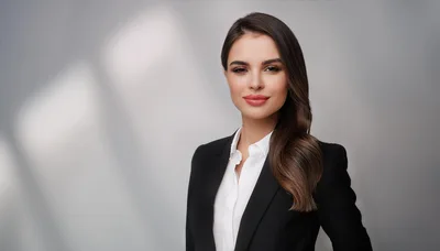 Professional Business Woman In A Black Suit