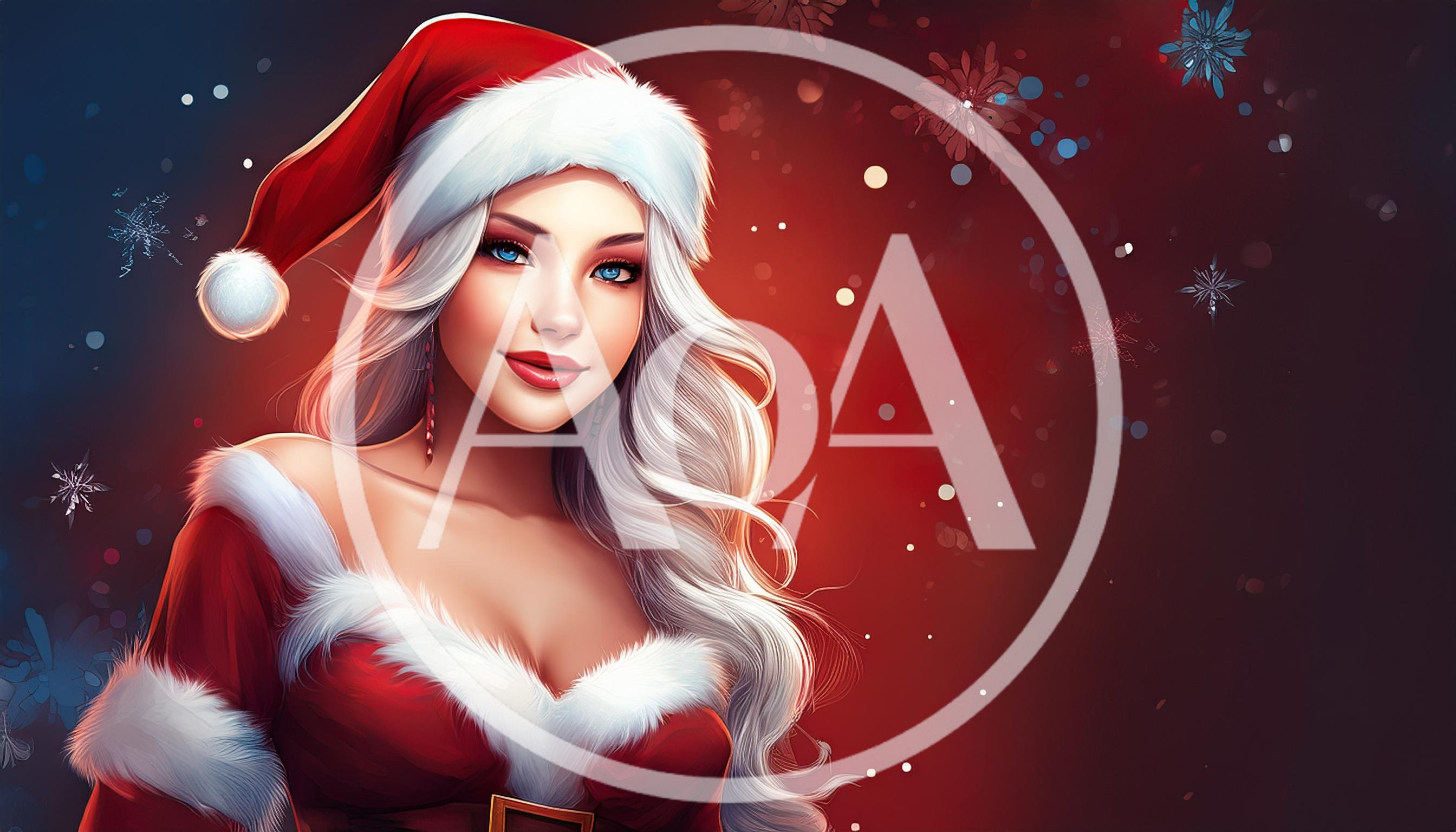 Beautiful Woman Wearing Santa Claus Costume