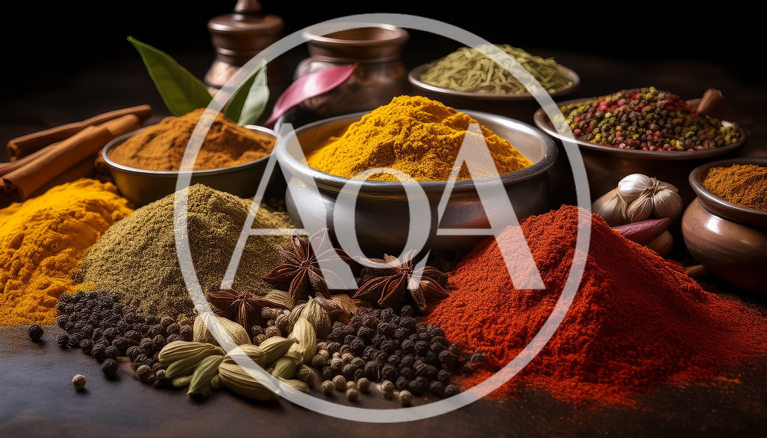 Assorted Colorful Spices and Herbs in Bowls