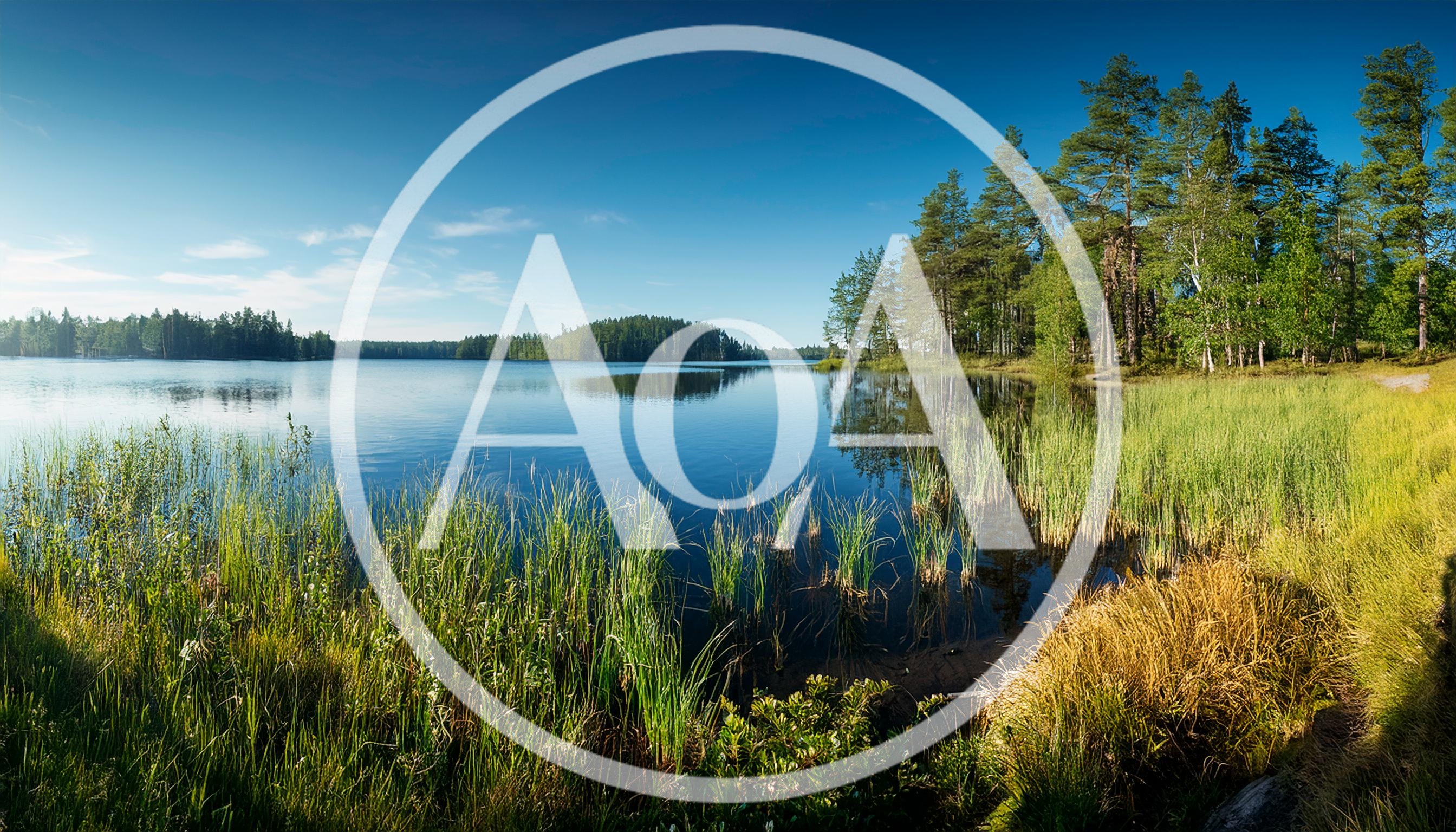 Panoramic View Of A Calm Finnish Lake In Summer
