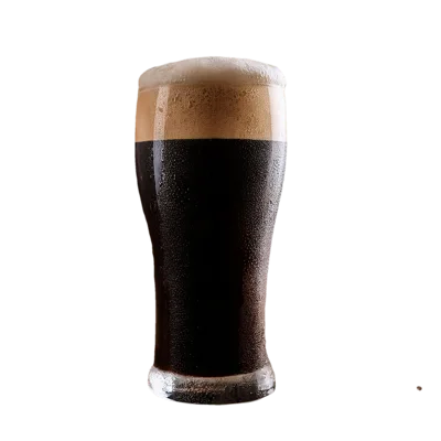Cold Glass Of Dark Stout Beer With Foam