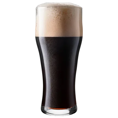 Glass Of Dark Stout Beer With Thick Foam